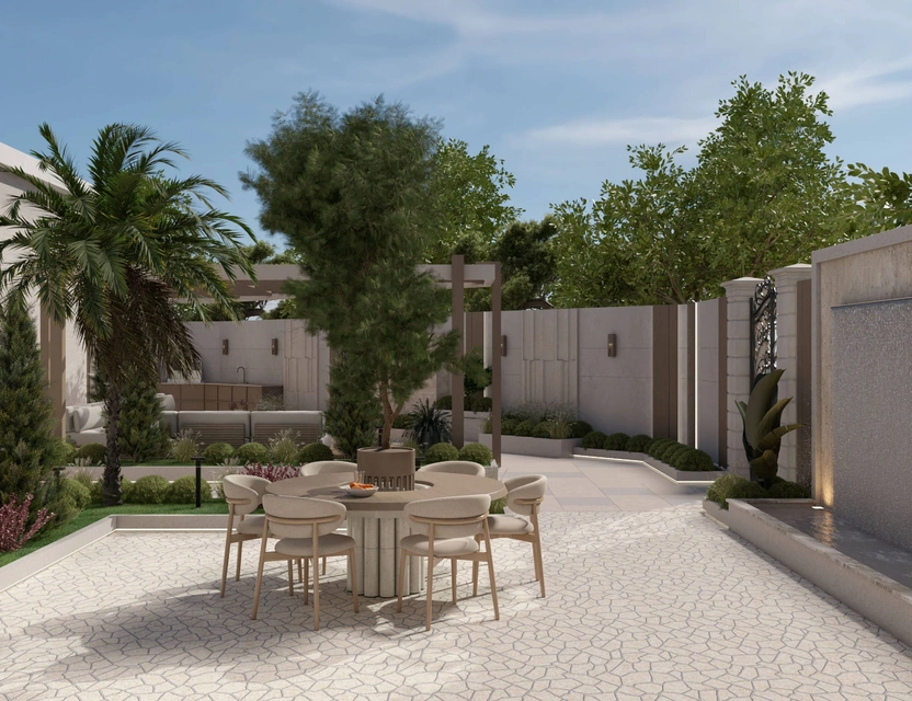Modern Pergola & Landscape Retreat Villa